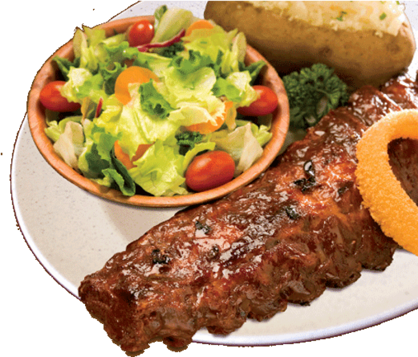 Grilled Steakwith Saladand Baked Potato PNG Image