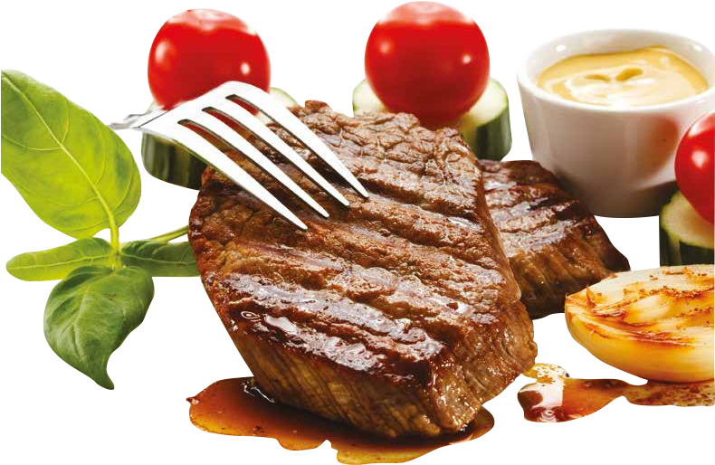 Grilled Steakwith Sauceand Vegetables.png PNG Image