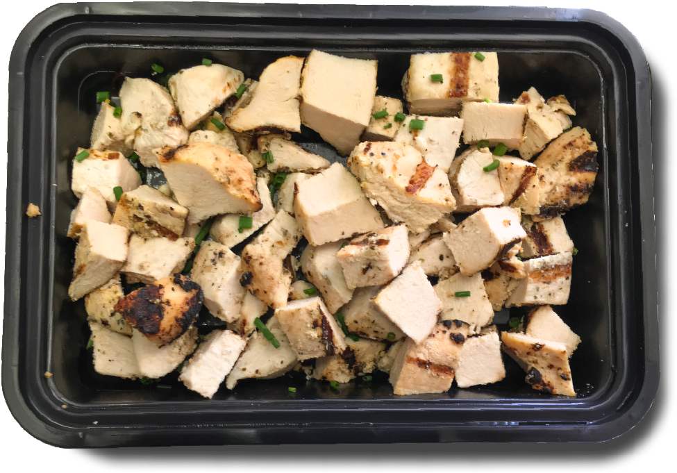 Grilled Tofu Cubes Container PNG Image