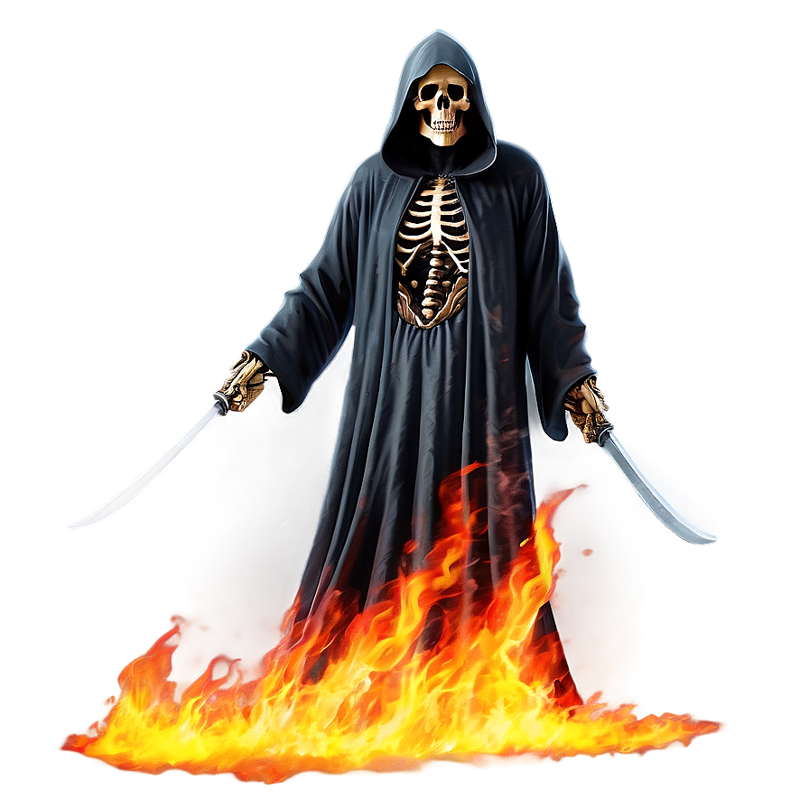 Grim Reaper In Flames Png 05062024 PNG Image