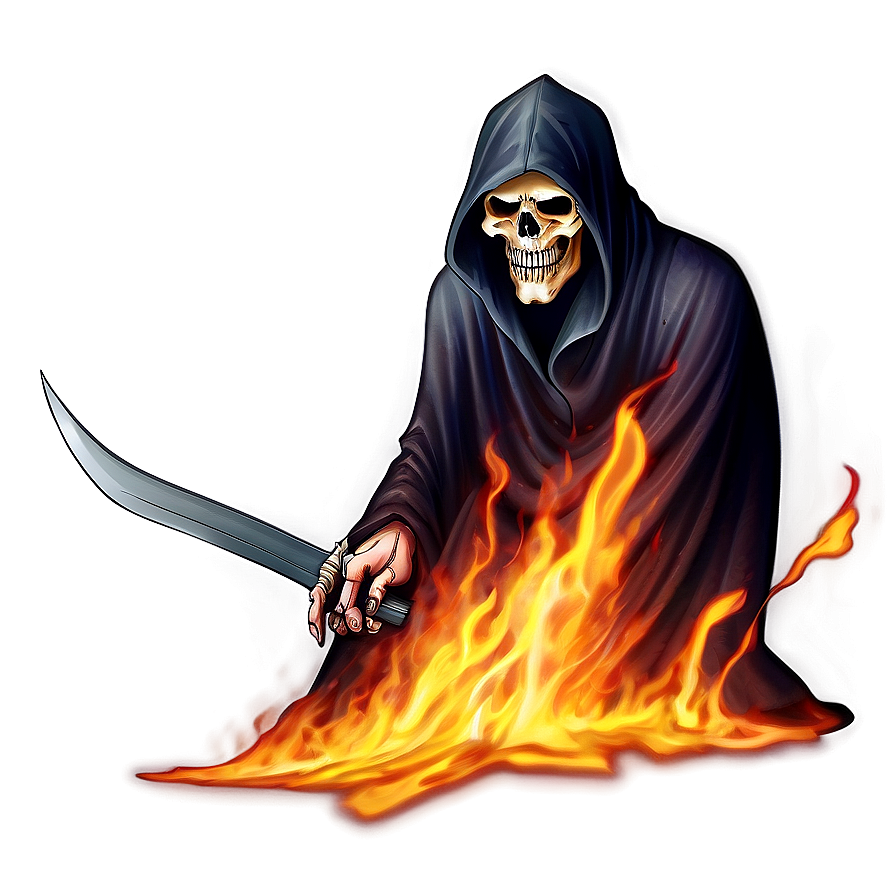 Grim Reaper In Flames Png Heh PNG Image