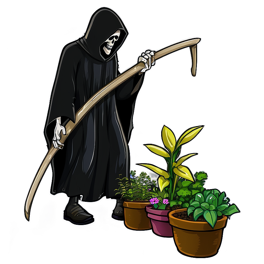 Grim Reaper In Garden Png Bqj PNG Image