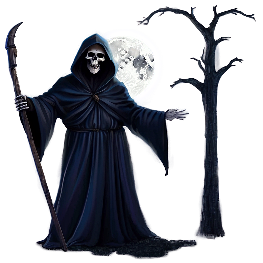 Grim Reaper In Moonlight Png Wvs PNG Image