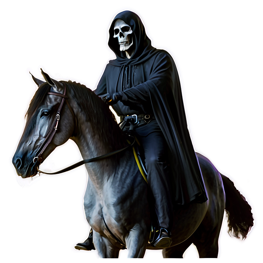 Grim Reaper On Horseback Png 05062024 PNG Image