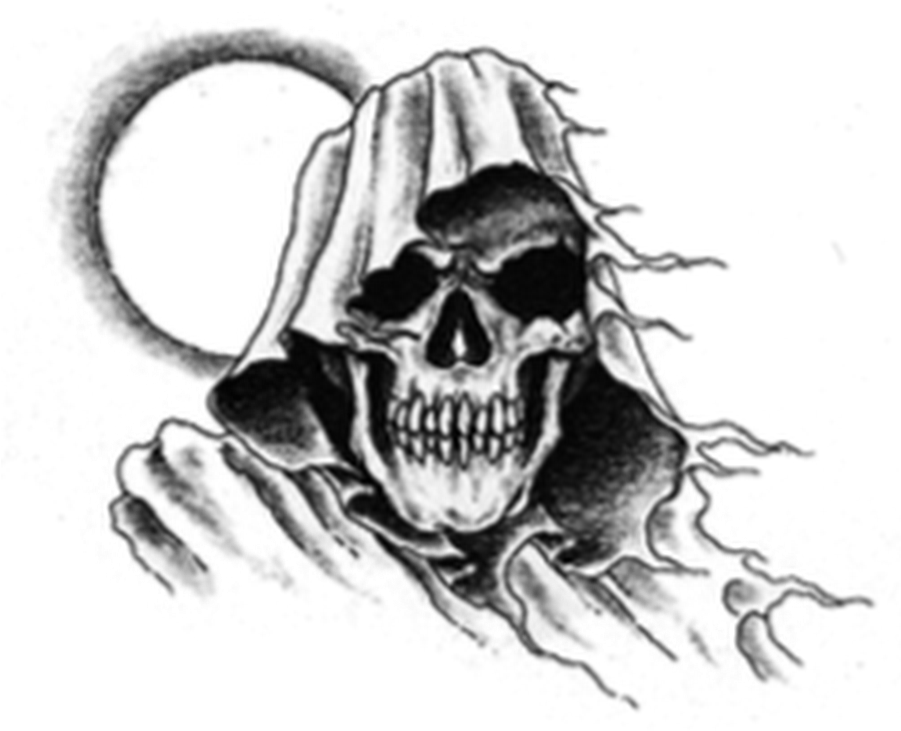 Grim Reaper Skull Tattoo Design PNG Image