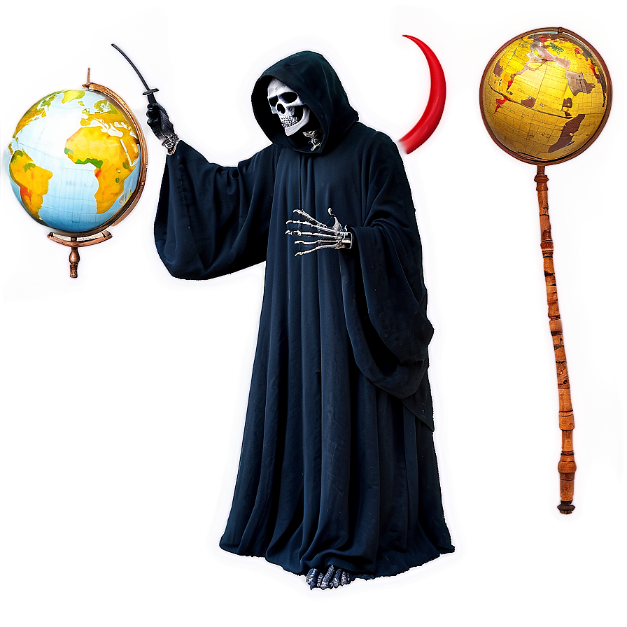 Grim Reaper With Globe Png Faf PNG Image