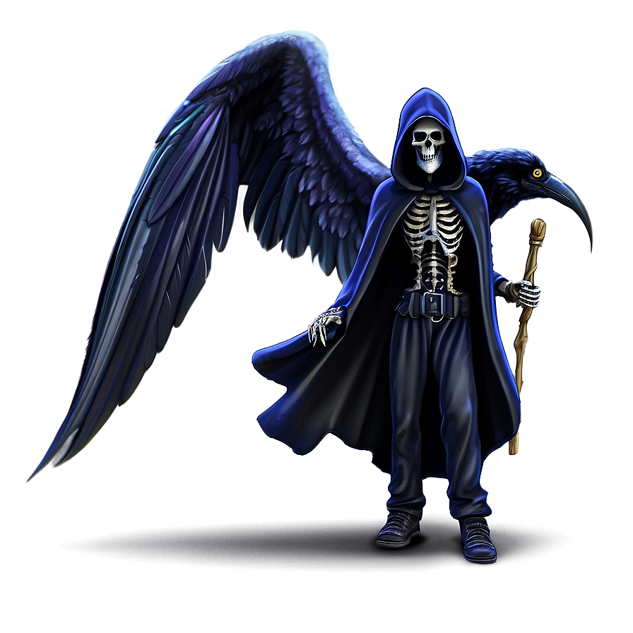 Grim Reaper With Raven Png Jjg PNG Image