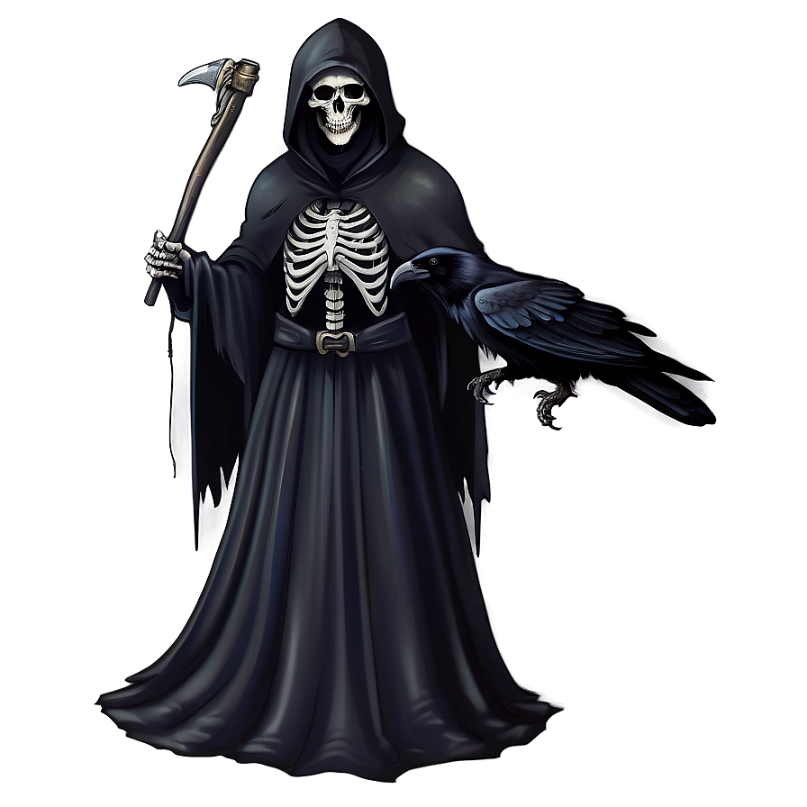 Grim Reaper With Raven Png Mpg52 PNG Image