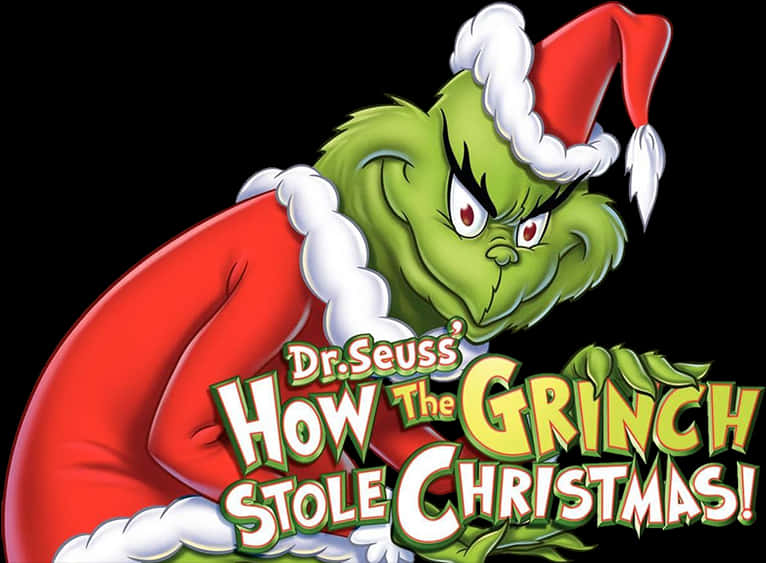 Grinch Christmas Title Artwork PNG Image