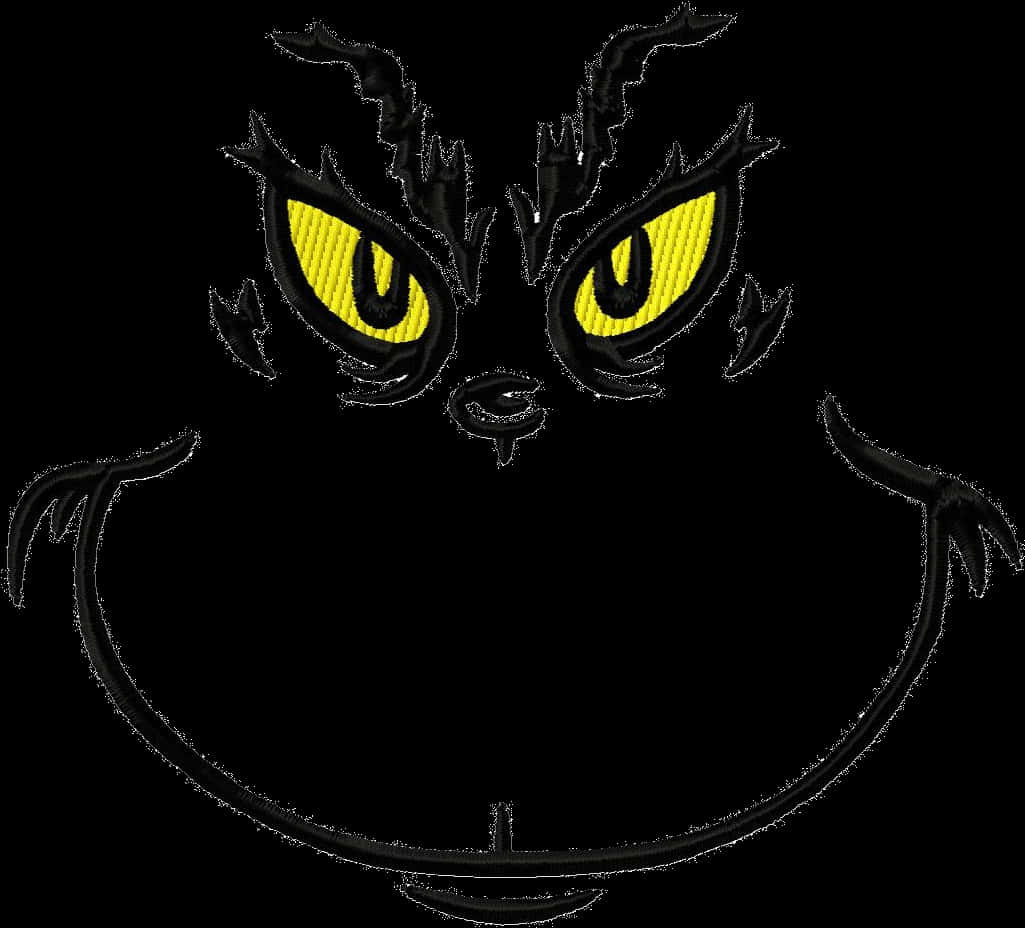 Grinch Face Embroidery Design PNG Image