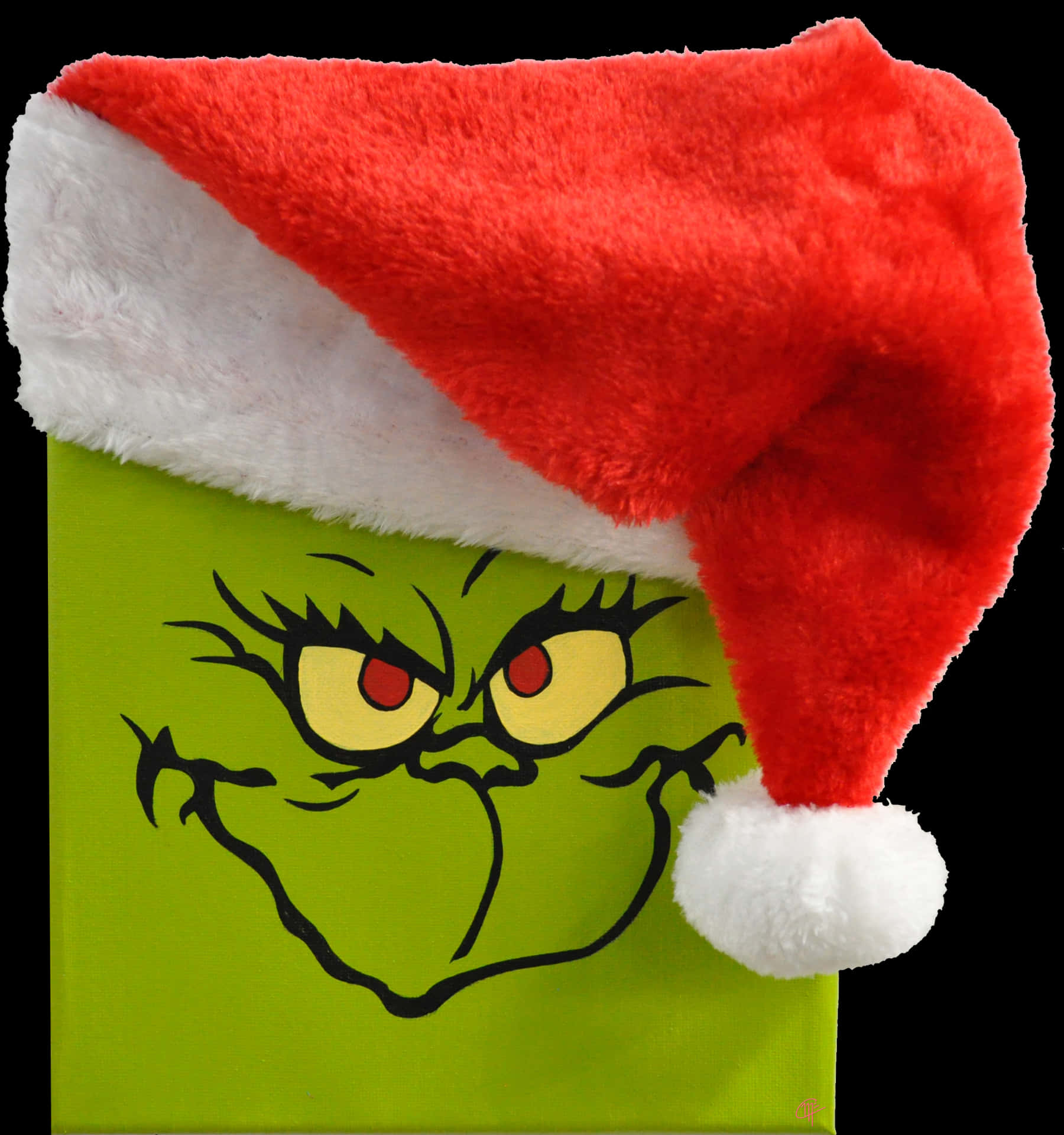 Grinchin Santa Hat PNG Image