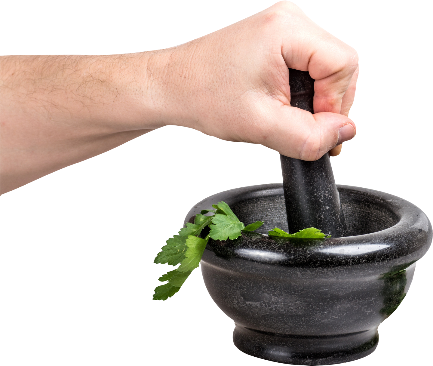 Grinding Herbsin Mortarand Pestle PNG Image