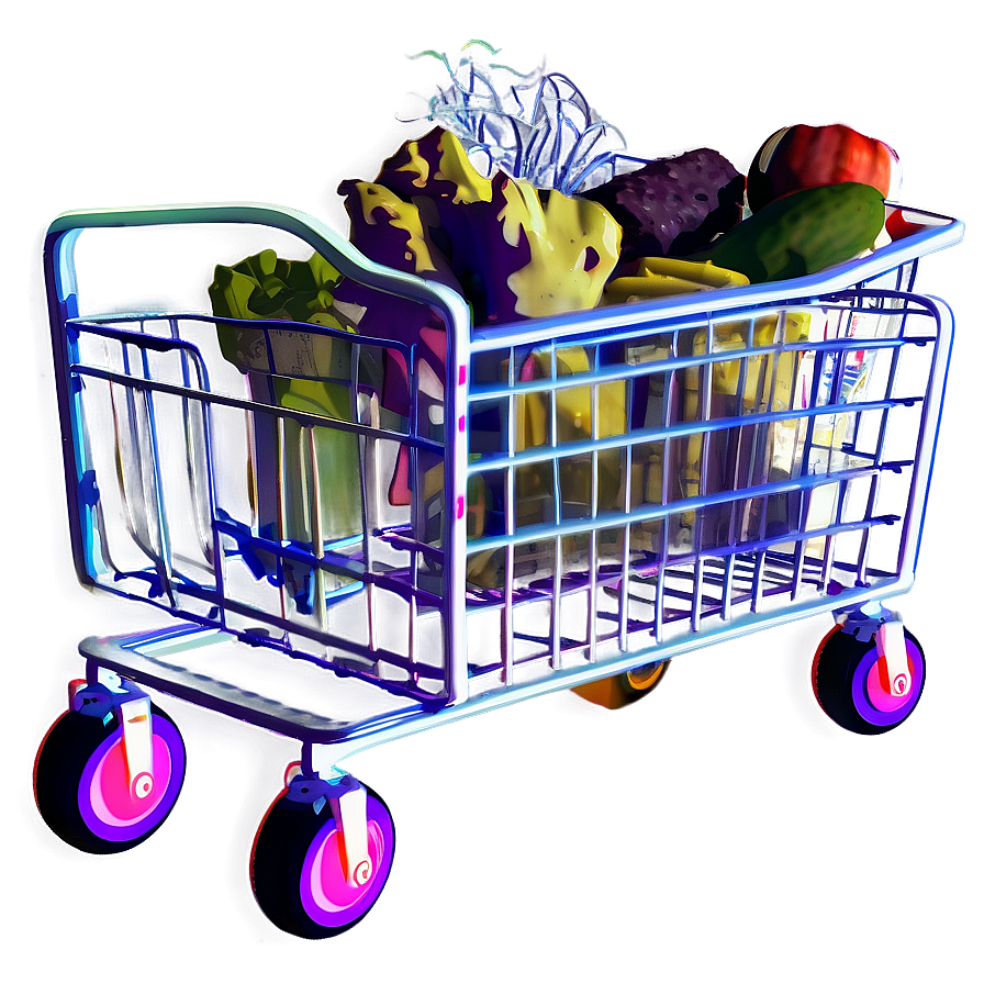 Grocery Cart Outline Png Vew PNG Image