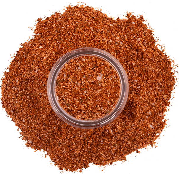 Grounded Spice Pile With Glass Container PNG Image