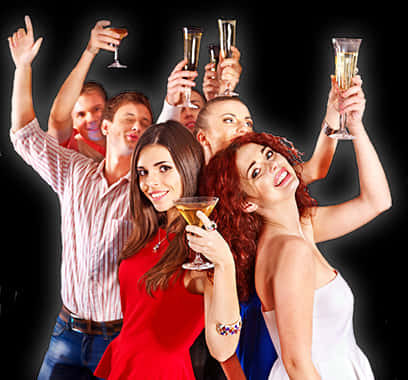 Group Celebration Toast PNG Image