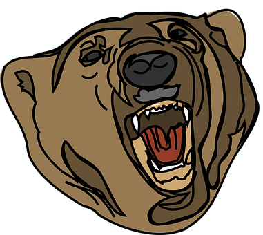 Growling Bear Cartoon PNG Image