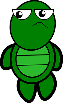 Grumpy Cartoon Turtle PNG Image