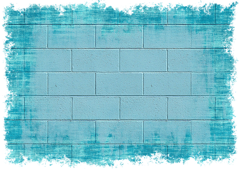 Grunge Blue Brick Wall Texture PNG Image