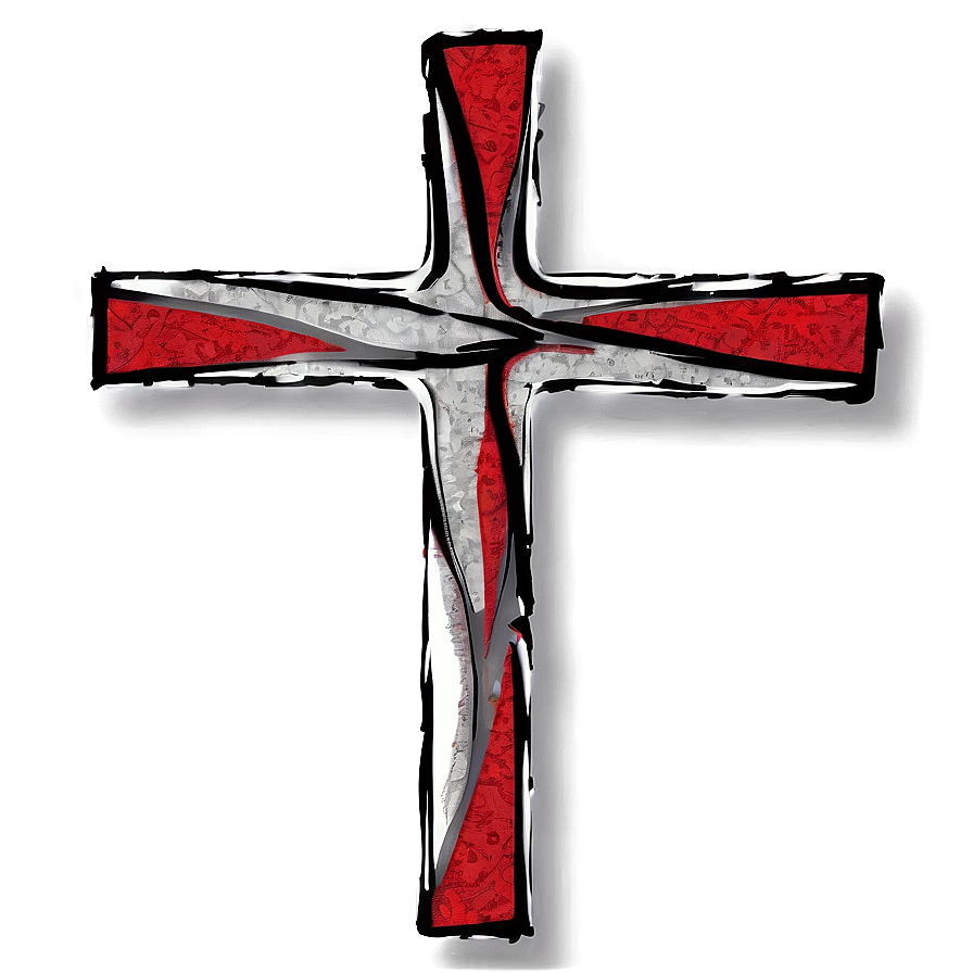 Grunge Cross Outline Png Ece PNG Image