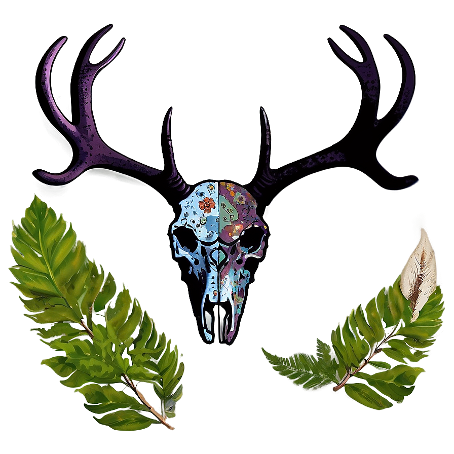 Grunge Deer Skull Png Dpm PNG Image