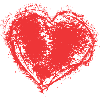 Grunge Heart Red Black Background PNG Image