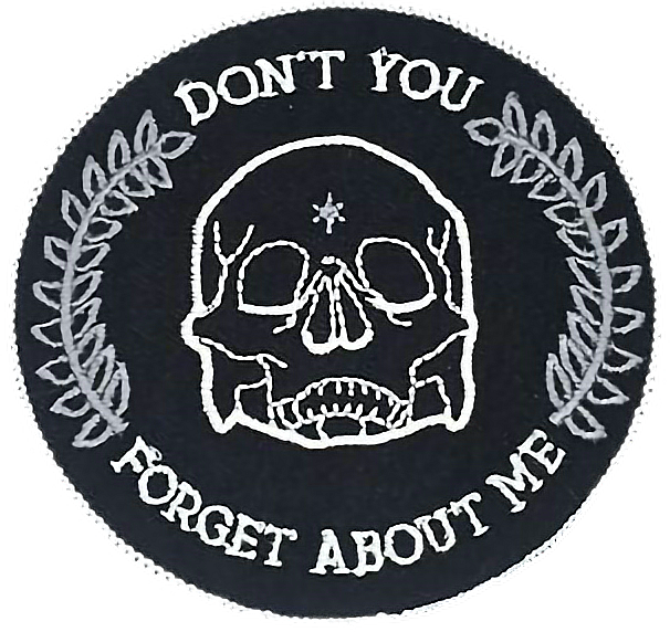 Grunge Skull Forget Me Not Patch PNG Image