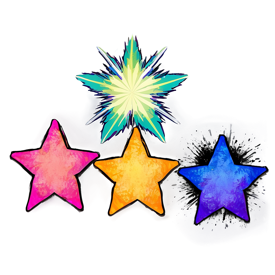 Grunge Star Shapes Png Ojl48 PNG Image