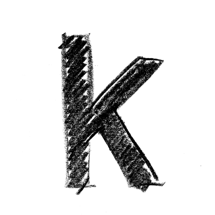 Grunge Style Letter K PNG Image