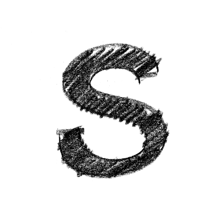 Grunge Style Letter S PNG Image