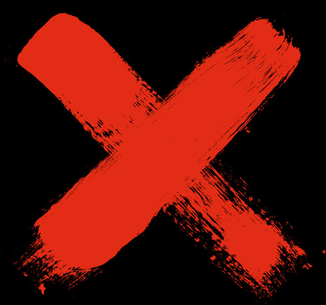 Grunge Style Red X PNG Image