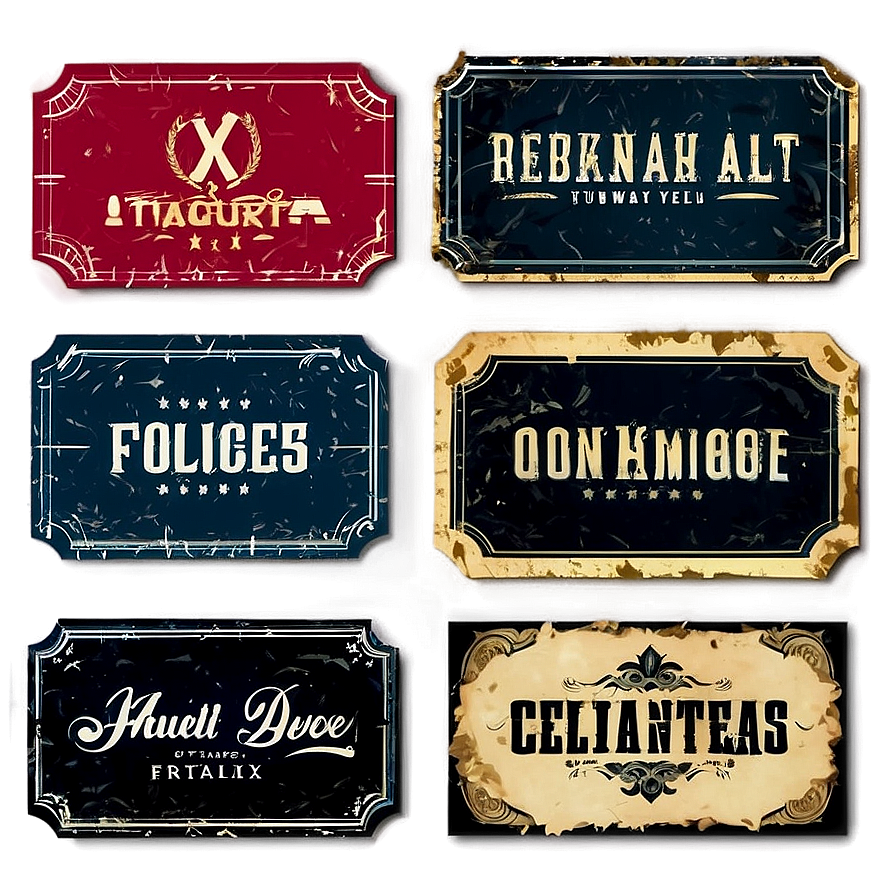 Grunge Vintage Labels Png Dgw PNG Image