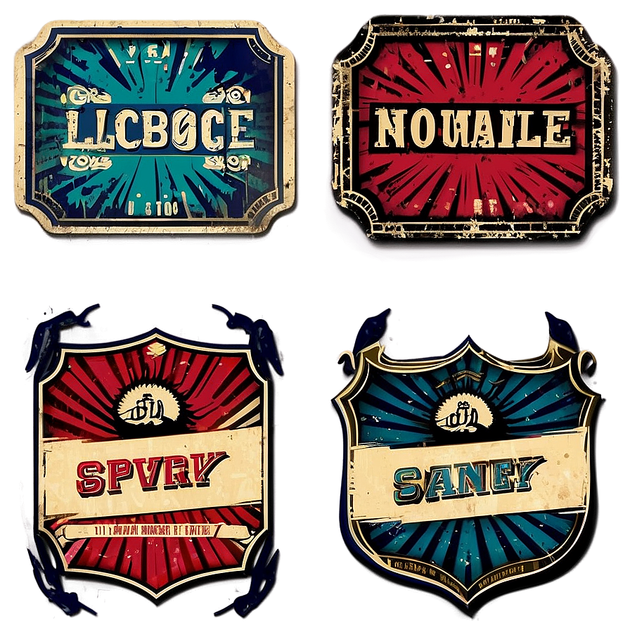 Grunge Vintage Labels Png Xbv81 PNG Image