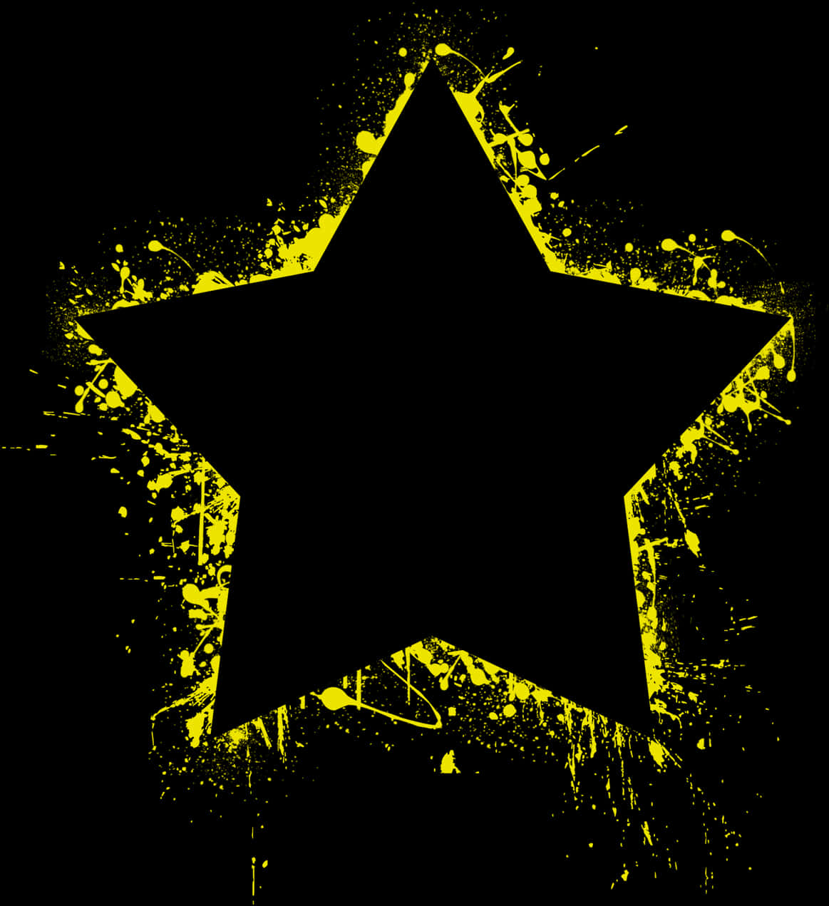 Grunge Yellow Star Splash PNG Image