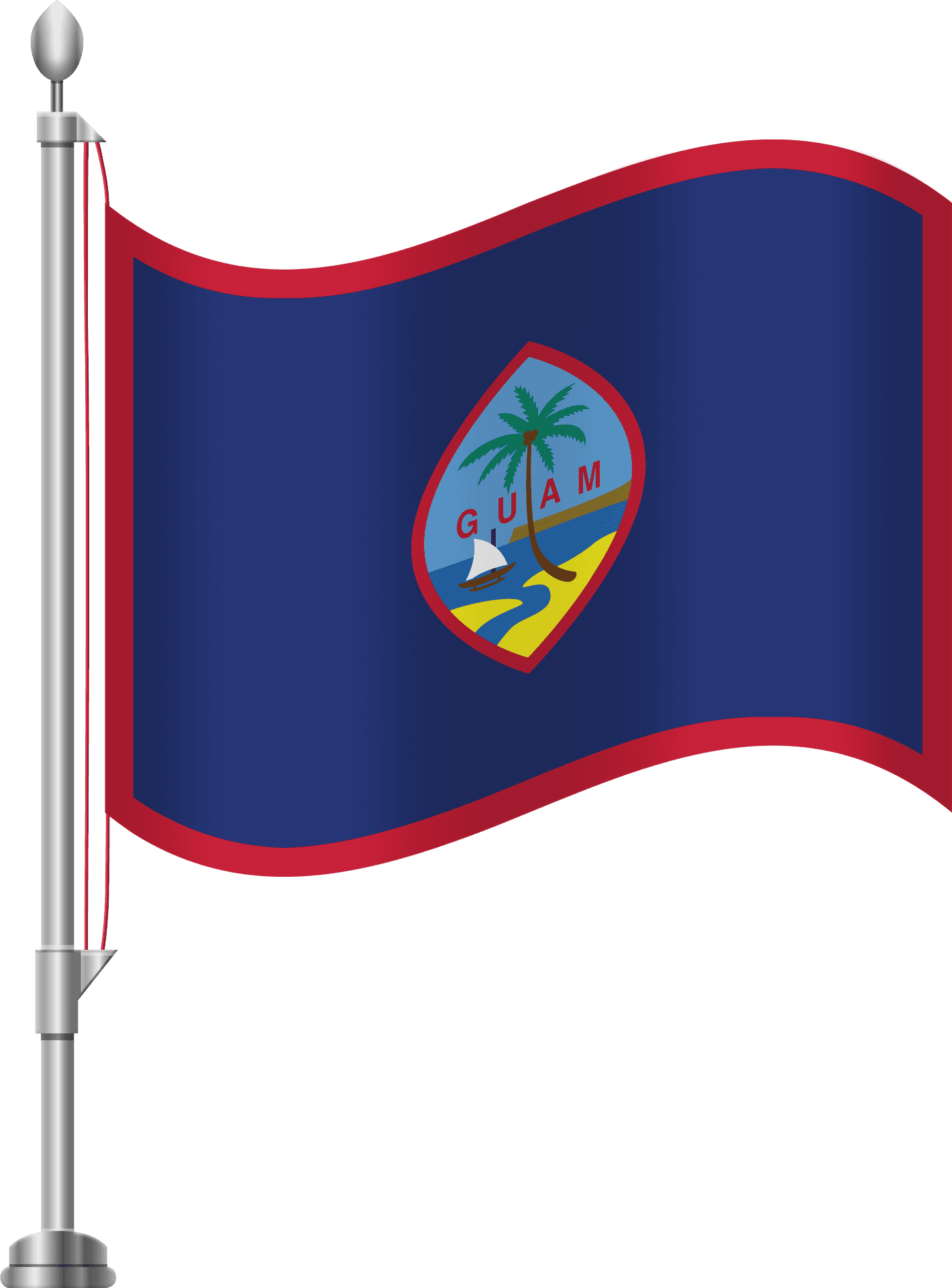 Guam Flag Waving PNG Image