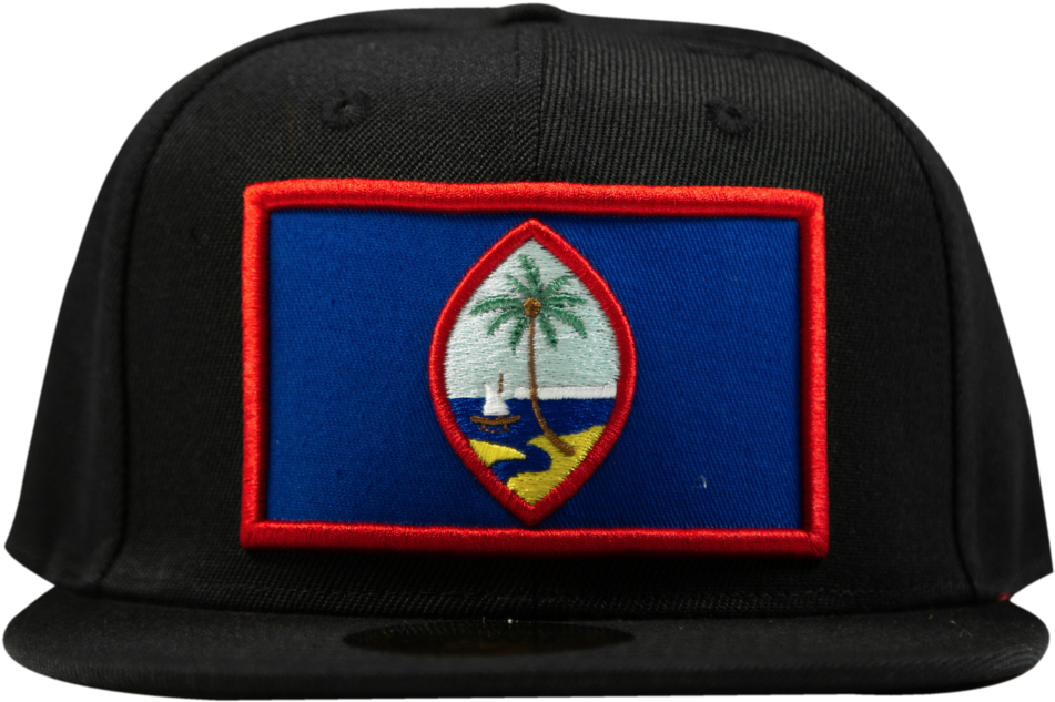 Guam Seal Black Snapback Hat PNG Image