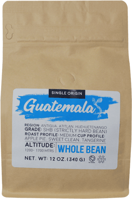 Guatemalan Single Origin Coffee Beans Packaging PNG Image