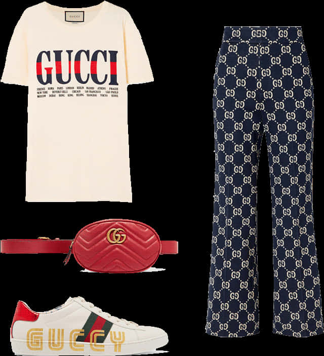 Gucci Branded Appareland Accessories PNG Image