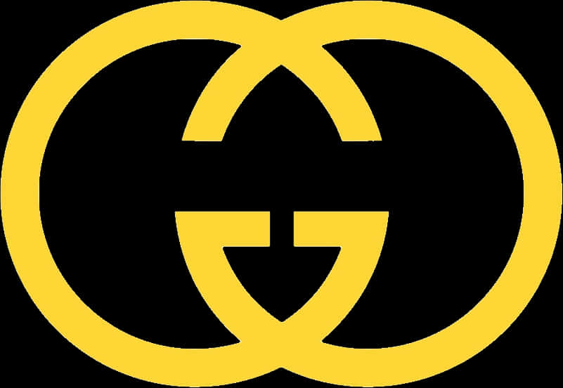 Gucci Logo Yellow Black Background PNG Image