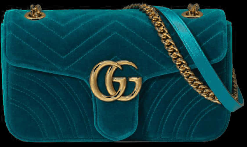 Gucci Velvet Marmont Bag Teal PNG Image