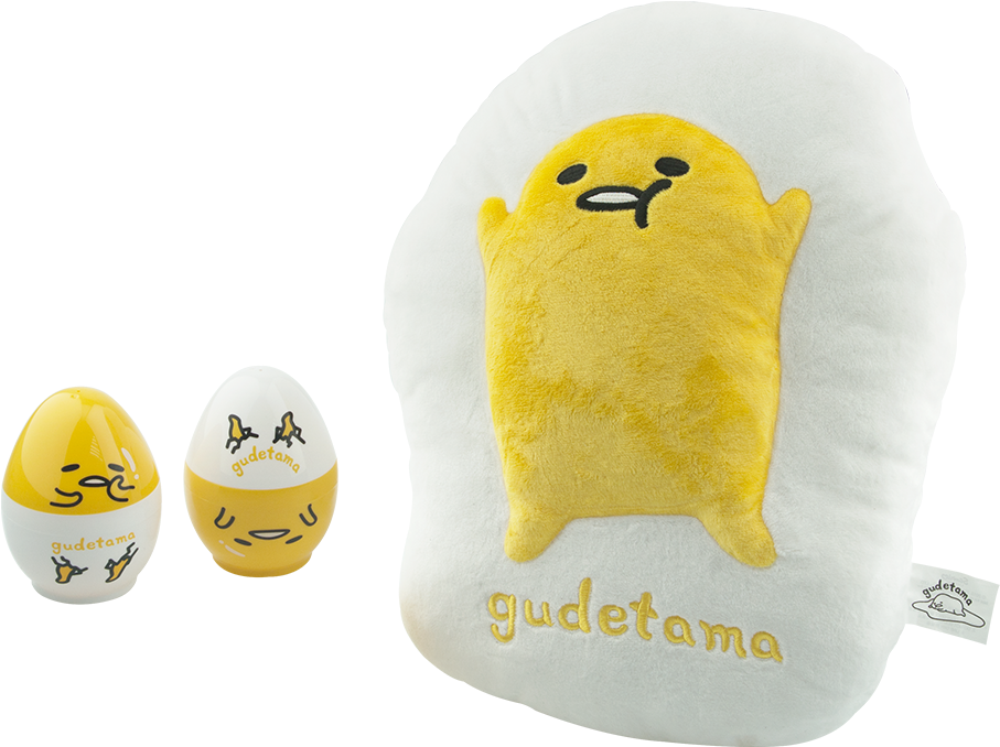 Gudetama Plushand Egg Toys PNG Image