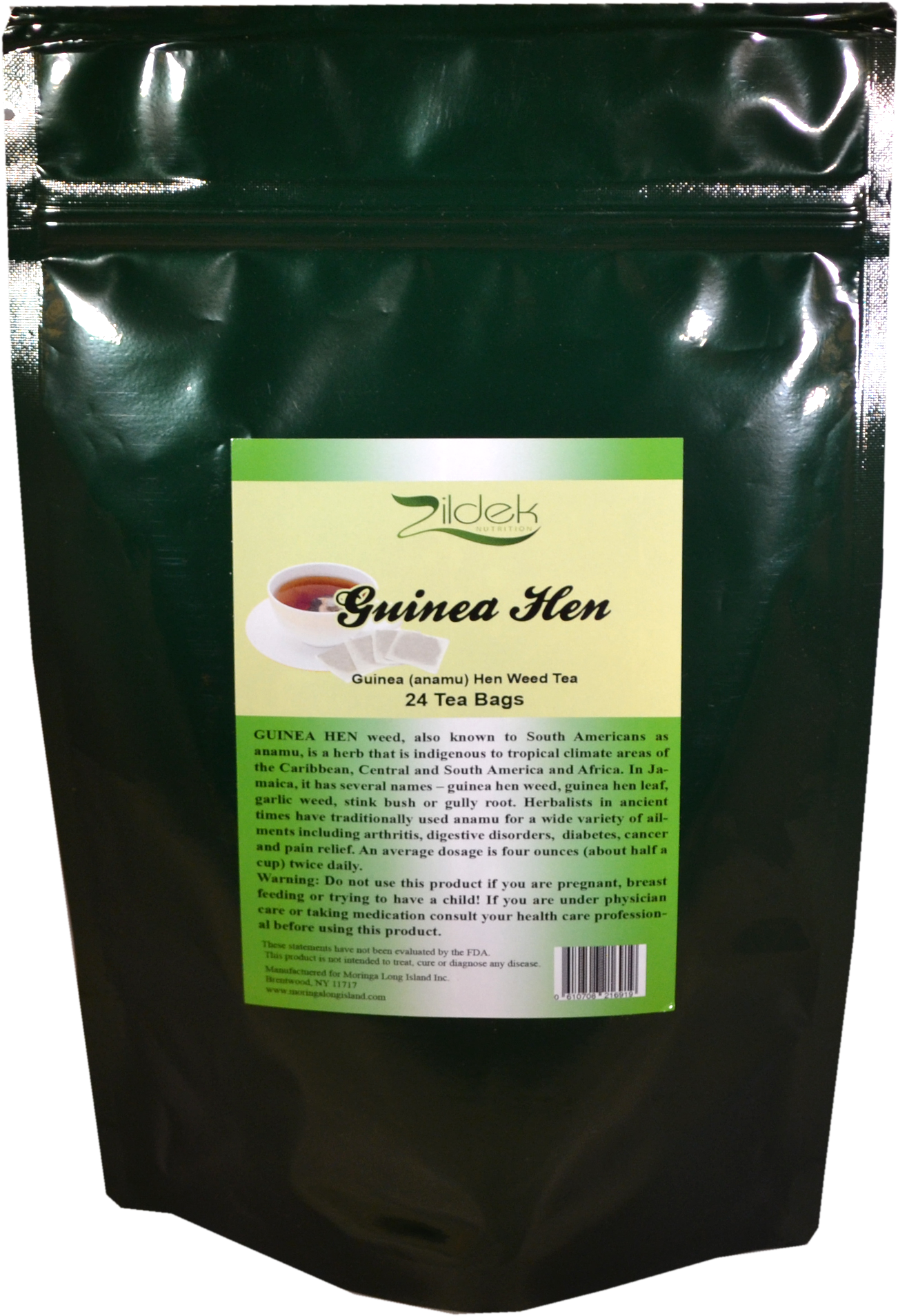 Guinea Hen Weed Tea Bags Package PNG Image