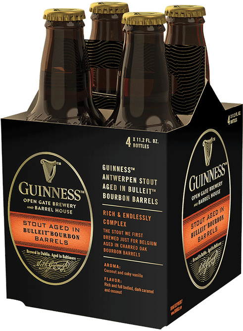 Guinness Antwerpen Stout Bourbon Barrels Packaging PNG Image