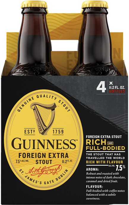 Guinness Foreign Extra Stout Packaging PNG Image