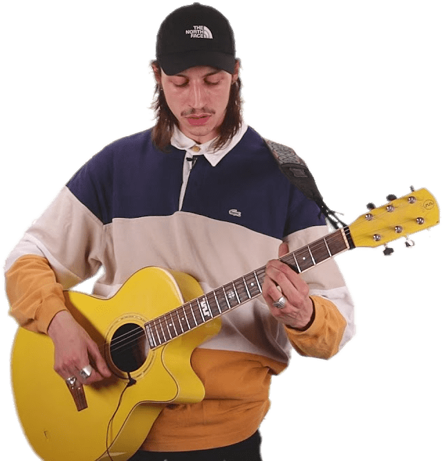 Guitaristin Casual Attire PNG Image