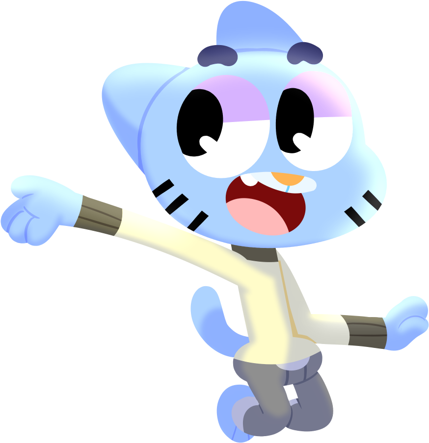 Gumball Watterson Cheerful Pose.png PNG Image