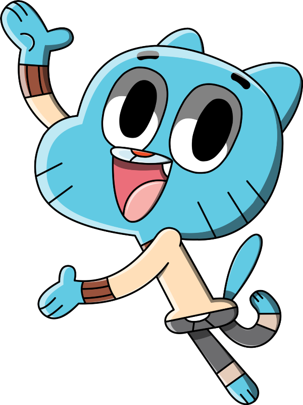 Gumball Waving Cartoon Character PNG Image