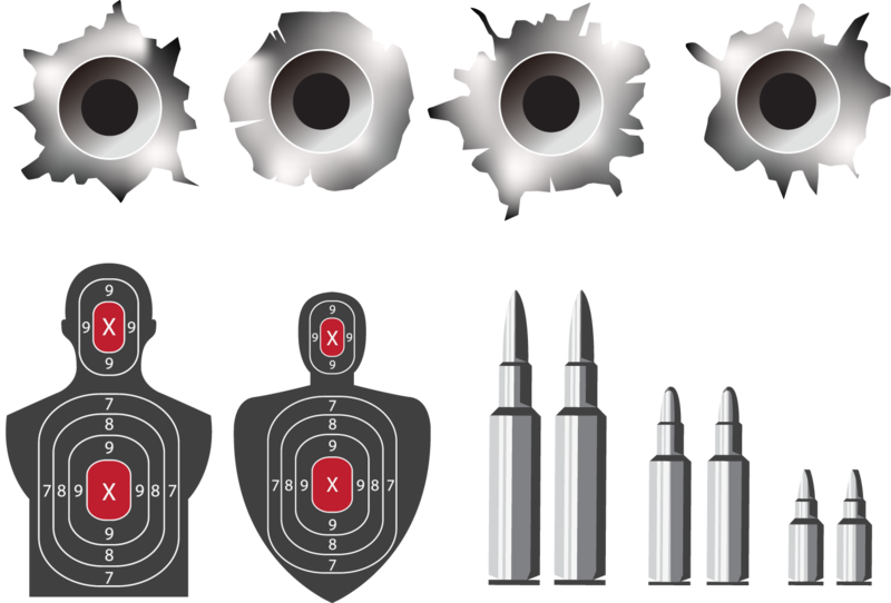 Gunshot Damageand Ballistics Vector Illustration PNG Image