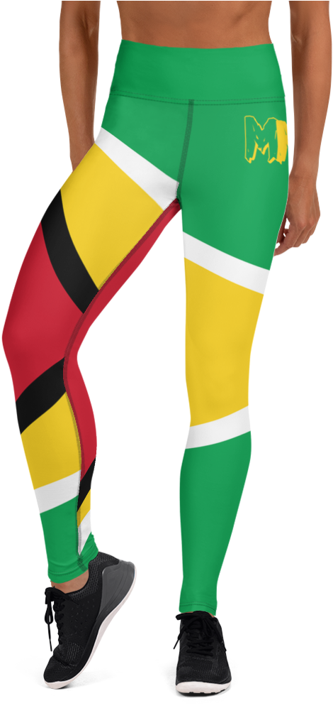 Guyana Flag Inspired Leggings PNG Image