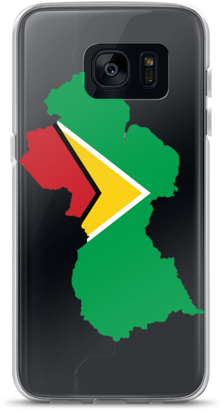 Guyana Flag Map Smartphone Case PNG Image