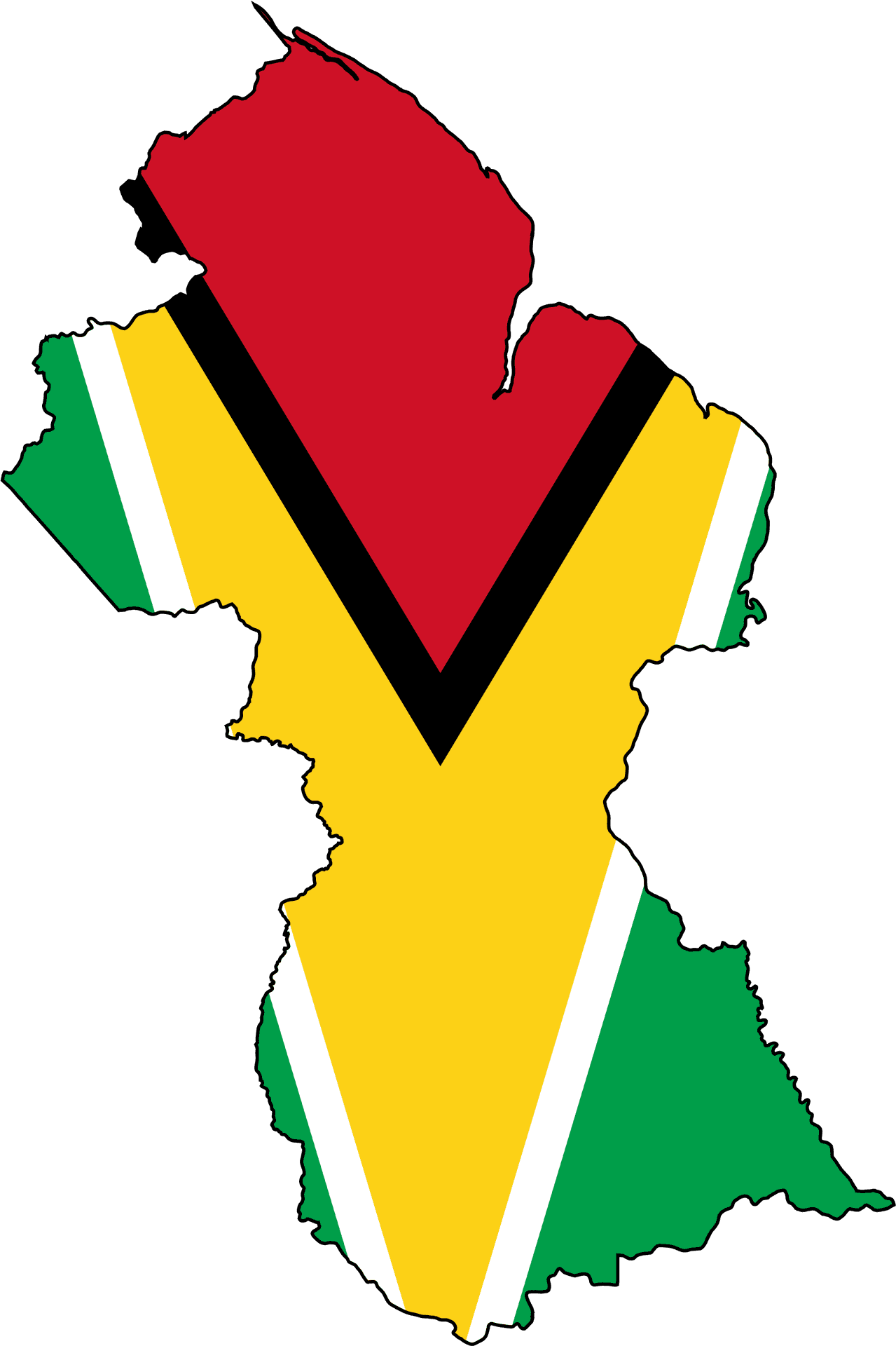 Guyana Mapwith Flag Overlay PNG Image